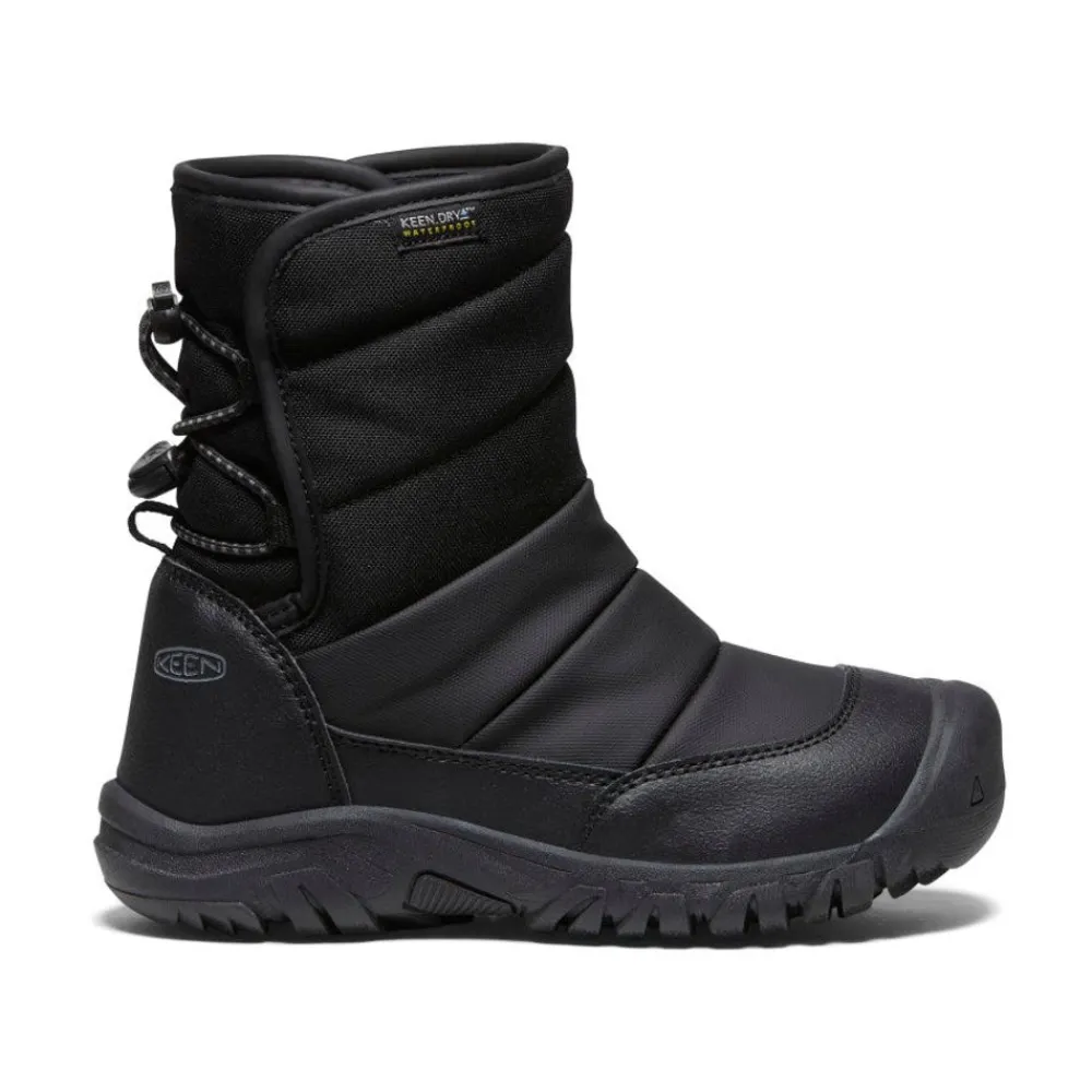 Hot Big Kids' Puffrider Waterproof Winter Boot | Black/Steel Grey Kids Boots