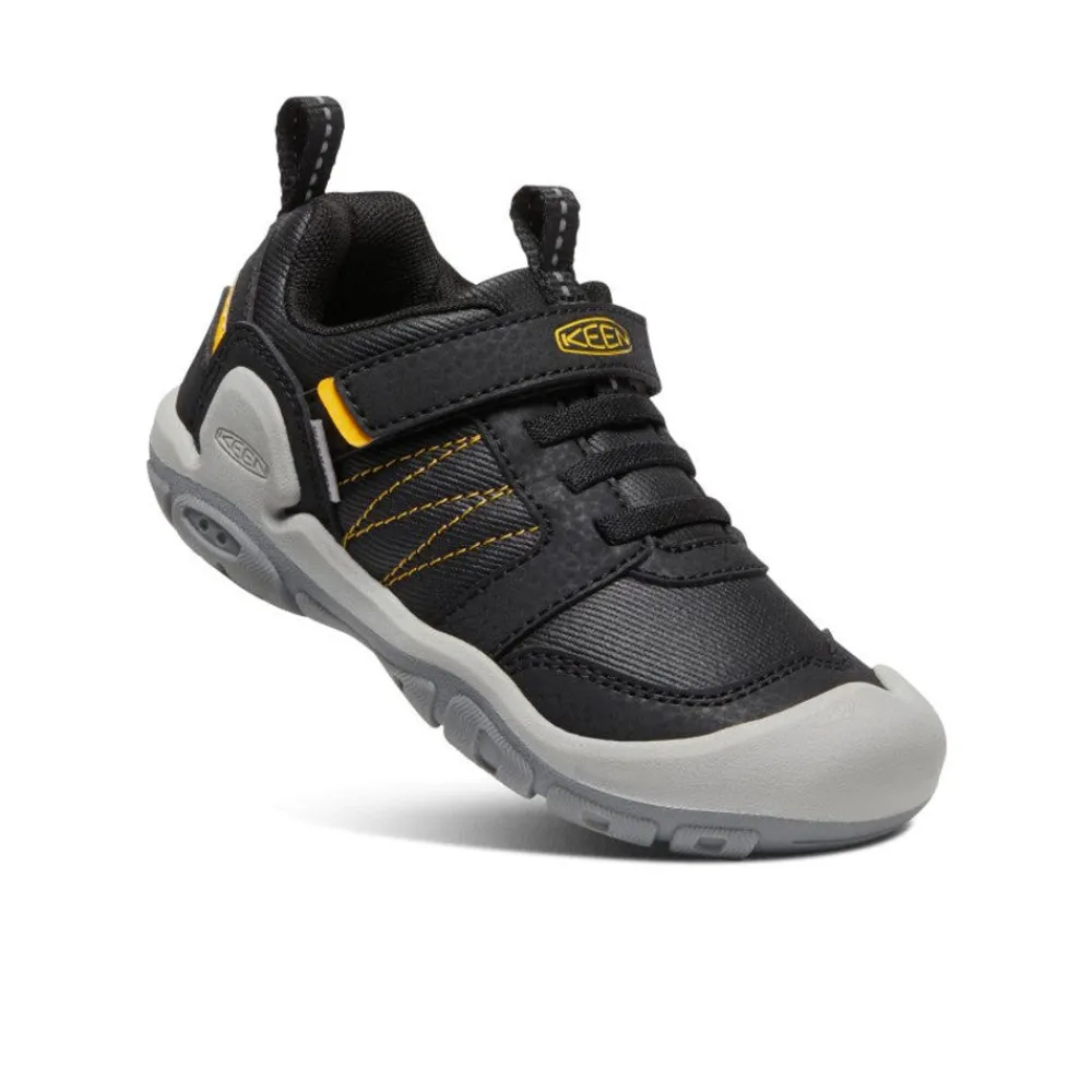 Clearance Little Kids' Knotch Peak Sneaker | Black/ Yellow Kids Shoes