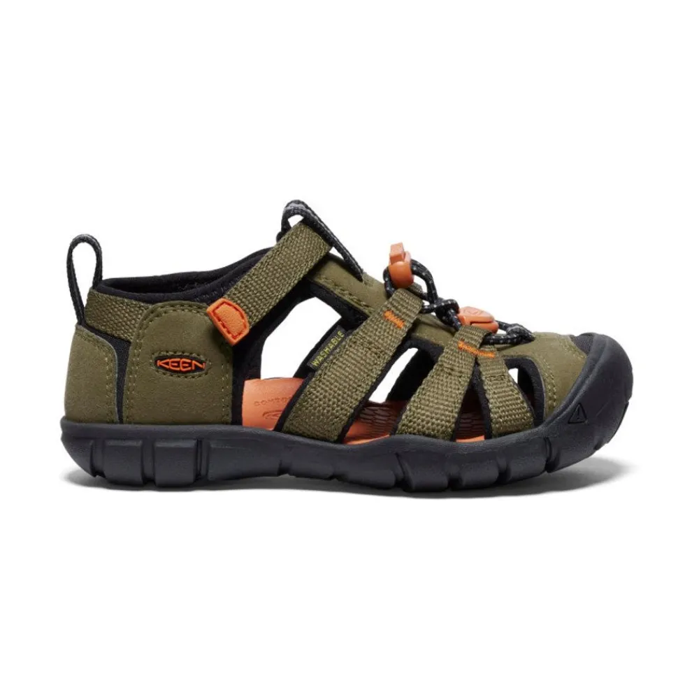 Sale Little Kids' Seacamp Ii Cnx | Dark Olive/Gold Flame Kids Sandals