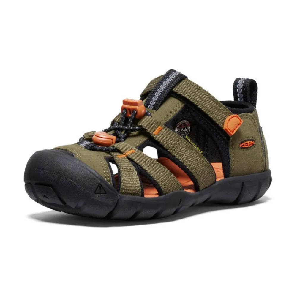 Sale Little Kids' Seacamp Ii Cnx | Dark Olive/Gold Flame Kids Sandals