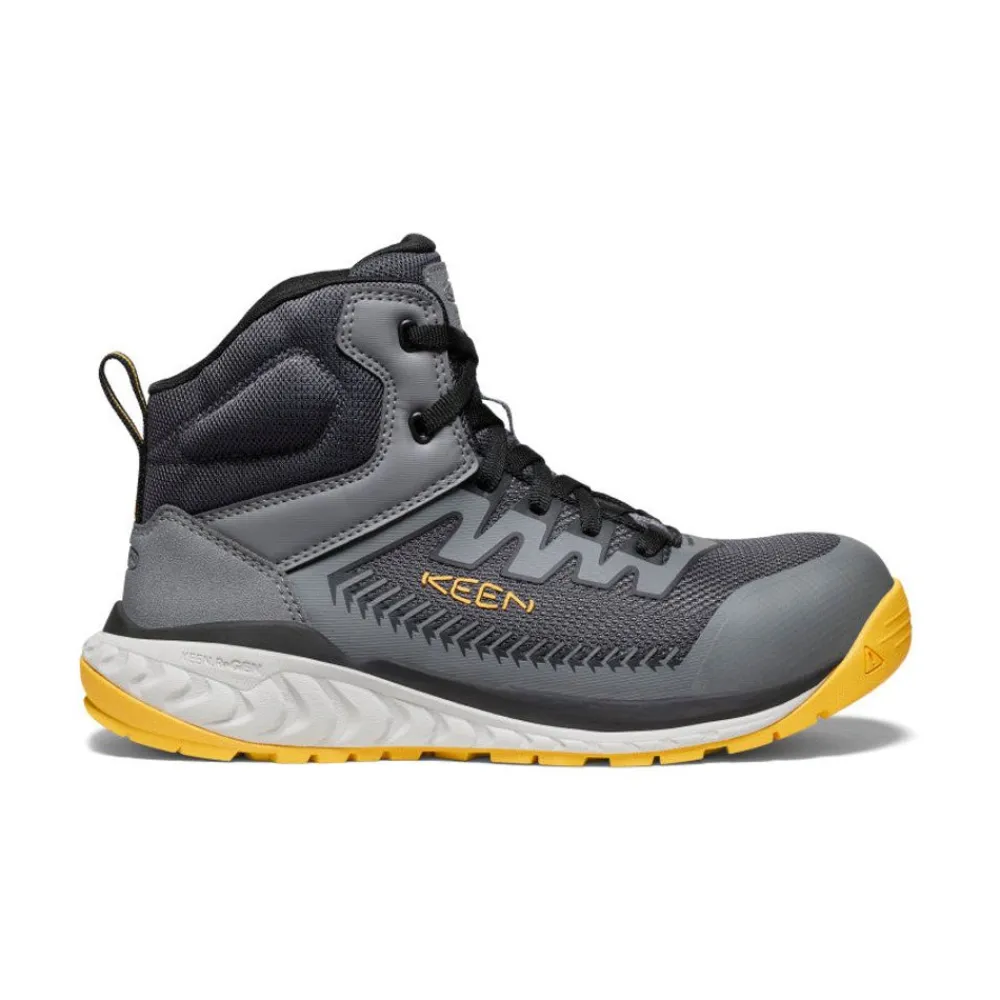 Clearance Men'S Arvada Mid Work Sneaker (Carbon-Fiber Toe) | Black/ Yellow Men Work Boots & Shoes