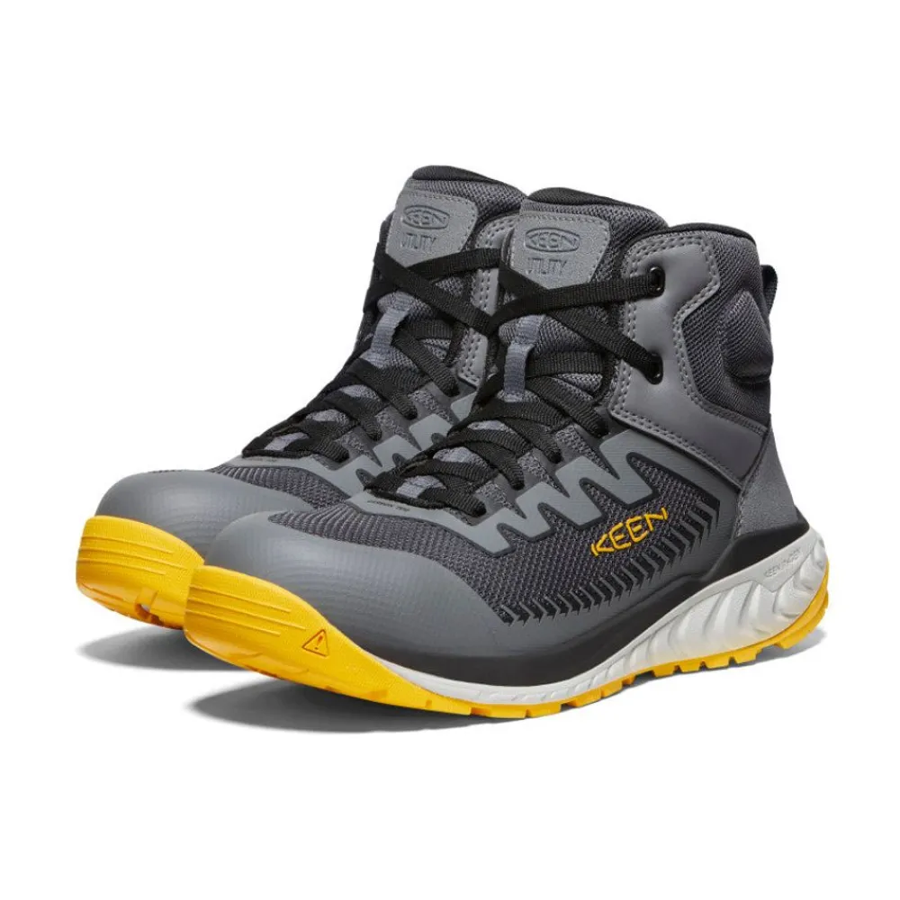 Clearance Men'S Arvada Mid Work Sneaker (Carbon-Fiber Toe) | Black/ Yellow Men Work Boots & Shoes