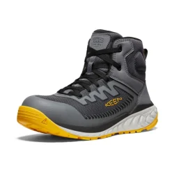 Clearance Men'S Arvada Mid Work Sneaker (Carbon-Fiber Toe) | Black/ Yellow Men Work Boots & Shoes