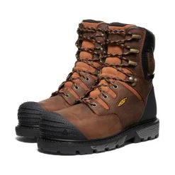 Online Men'S Camden 8" Waterproof Boot (Carbon-Fiber Toe) | Leather Brown/Black Men Work Boots & Shoes