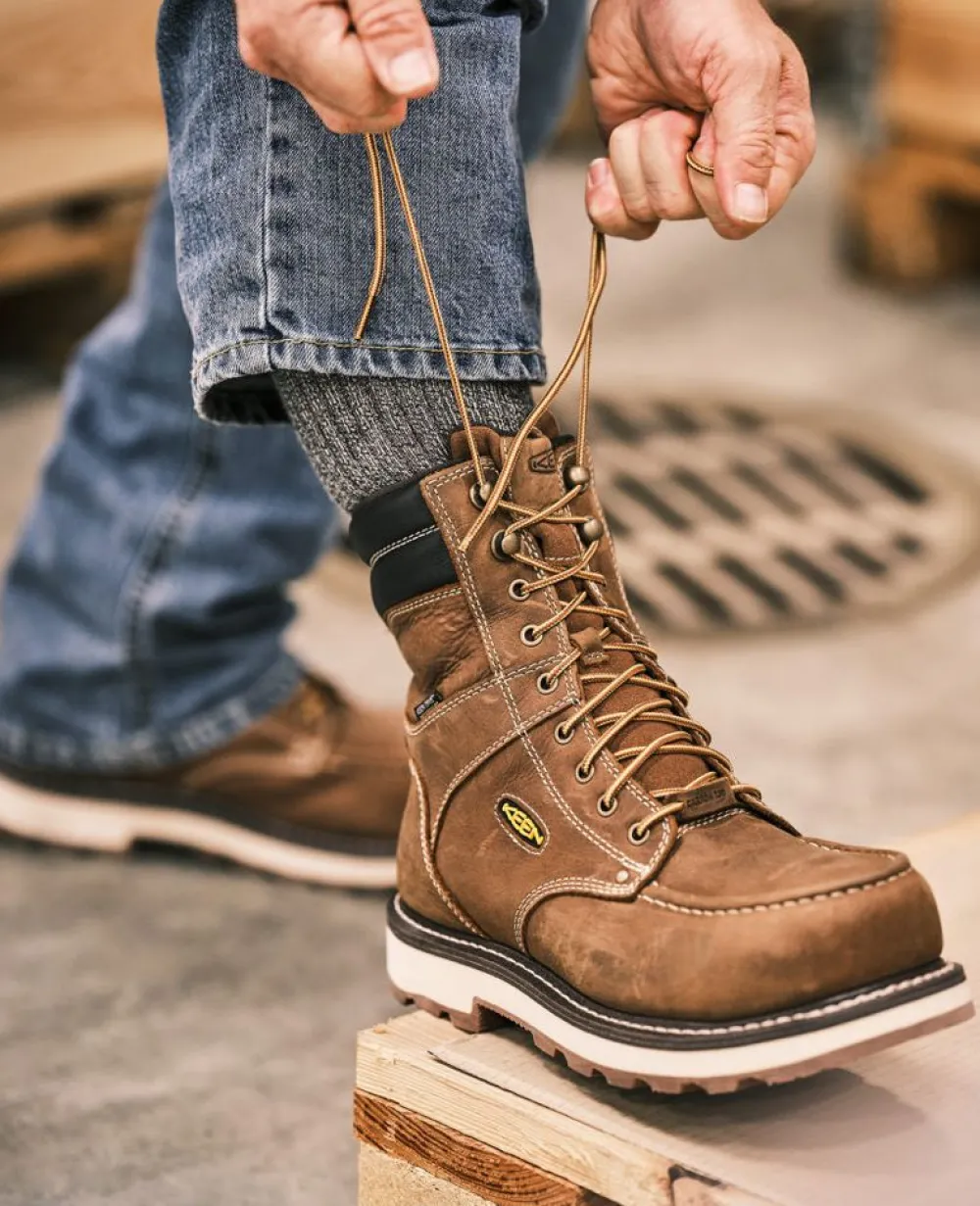 Clearance Men'S Cincinnati 8" Waterproof 90° Heel Boot (Carbon-Fiber Toe) | Belgian/Sandshell Men Work Boots & Shoes