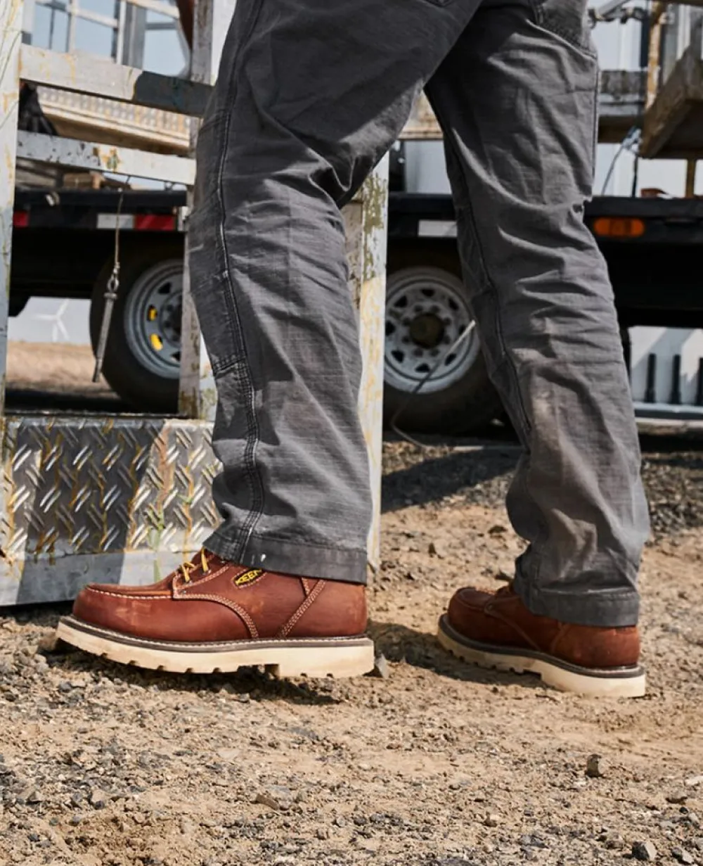 Fashion Men'S Cincinnati 6" Waterproof 90° Heel Boot (Soft Toe) | Tuscan Red/Sandshell Men Work Boots & Shoes