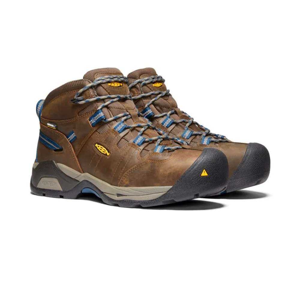 Sale Men'S Detroit Xt Waterproof Boot (Steel Toe) | Cascade Brown/Orion Blue Men Work Boots & Shoes