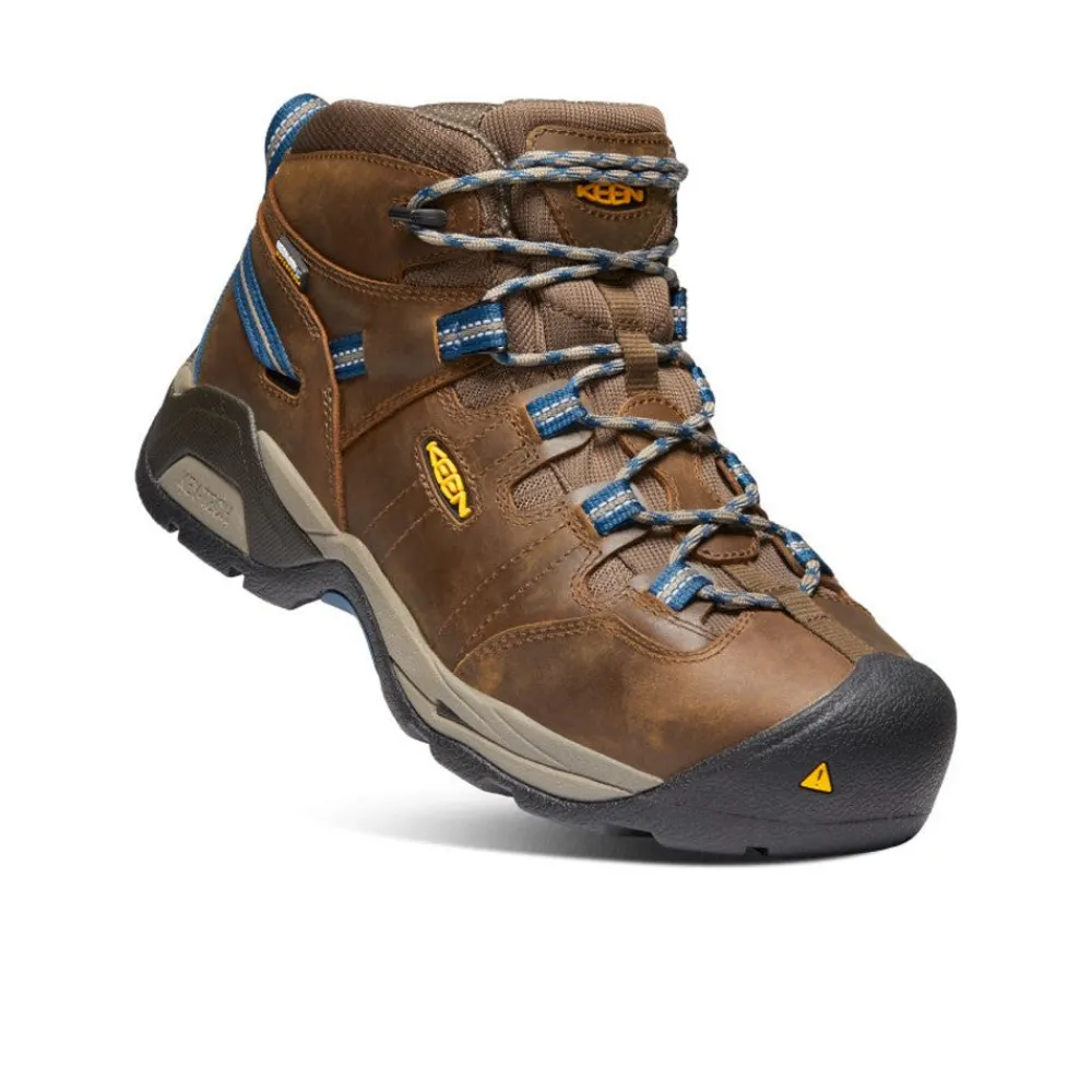 Sale Men'S Detroit Xt Waterproof Boot (Steel Toe) | Cascade Brown/Orion Blue Men Work Boots & Shoes