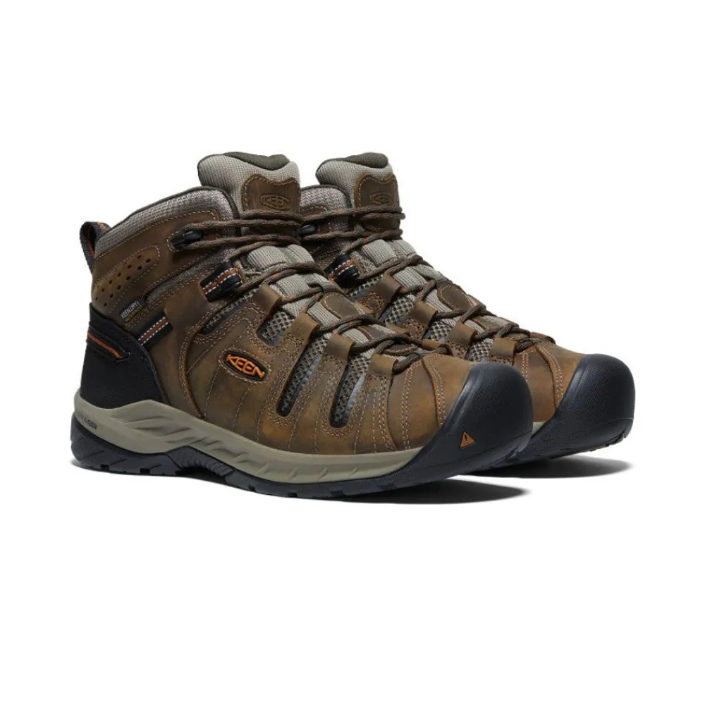 Hot Men'S Flint Ii Waterproof Mid (Soft Toe) | Black Olive/Brindle Men Work Boots & Shoes