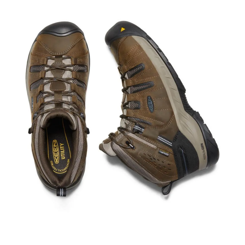 Clearance Men'S Flint Ii Waterproof Boot (Steel Toe) | Cascade Brown/Orion Blue Men Work Boots & Shoes