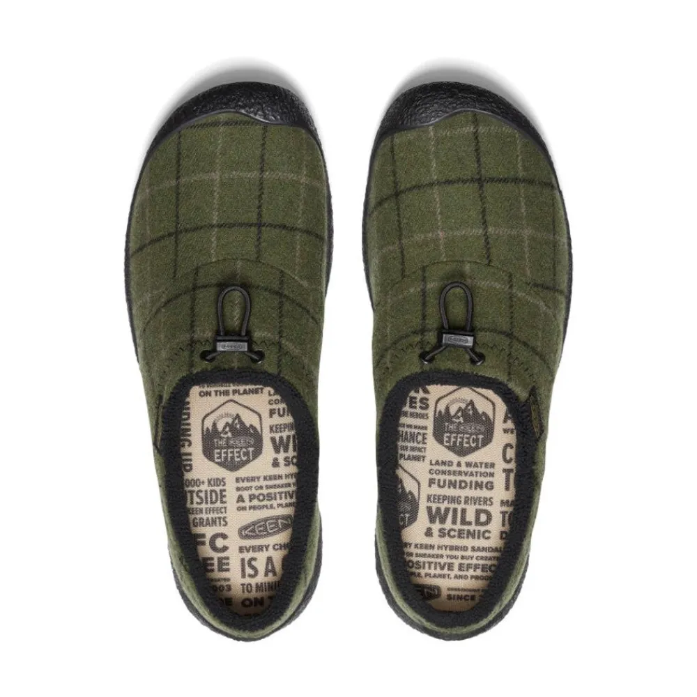Fashion Men'S Howser Iii Slide | Dark Olive Plaid Men Slip-Ons