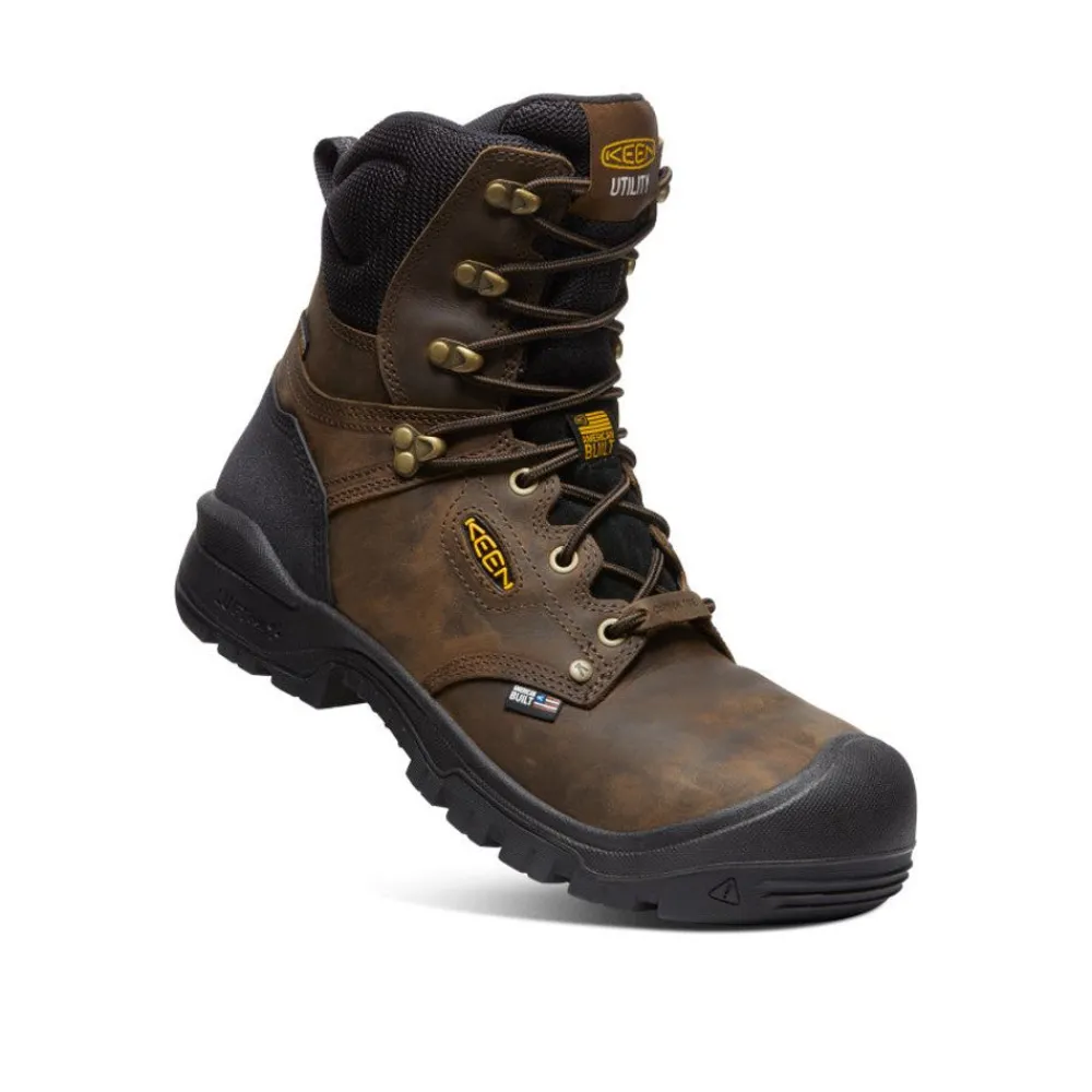 New Men'S Independence 8" Waterproof Boot (Carbon Fiber Toe) | Dark Earth/Black Men Work Boots & Shoes