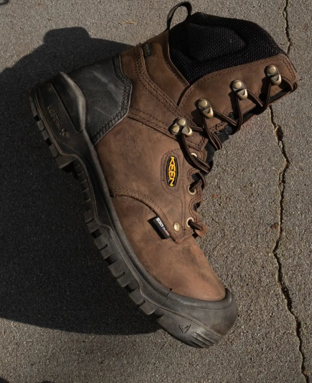 New Men'S Independence 8" Waterproof Boot (Carbon Fiber Toe) | Dark Earth/Black Men Work Boots & Shoes