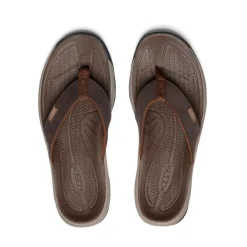 Outlet Men'S Kona Leather Flip-Flop | Java/Dark Earth Men Slip-Ons