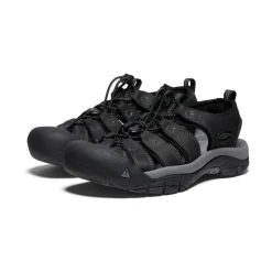 New Men'S Newport Leather | Black/Steel Grey Men Sandals