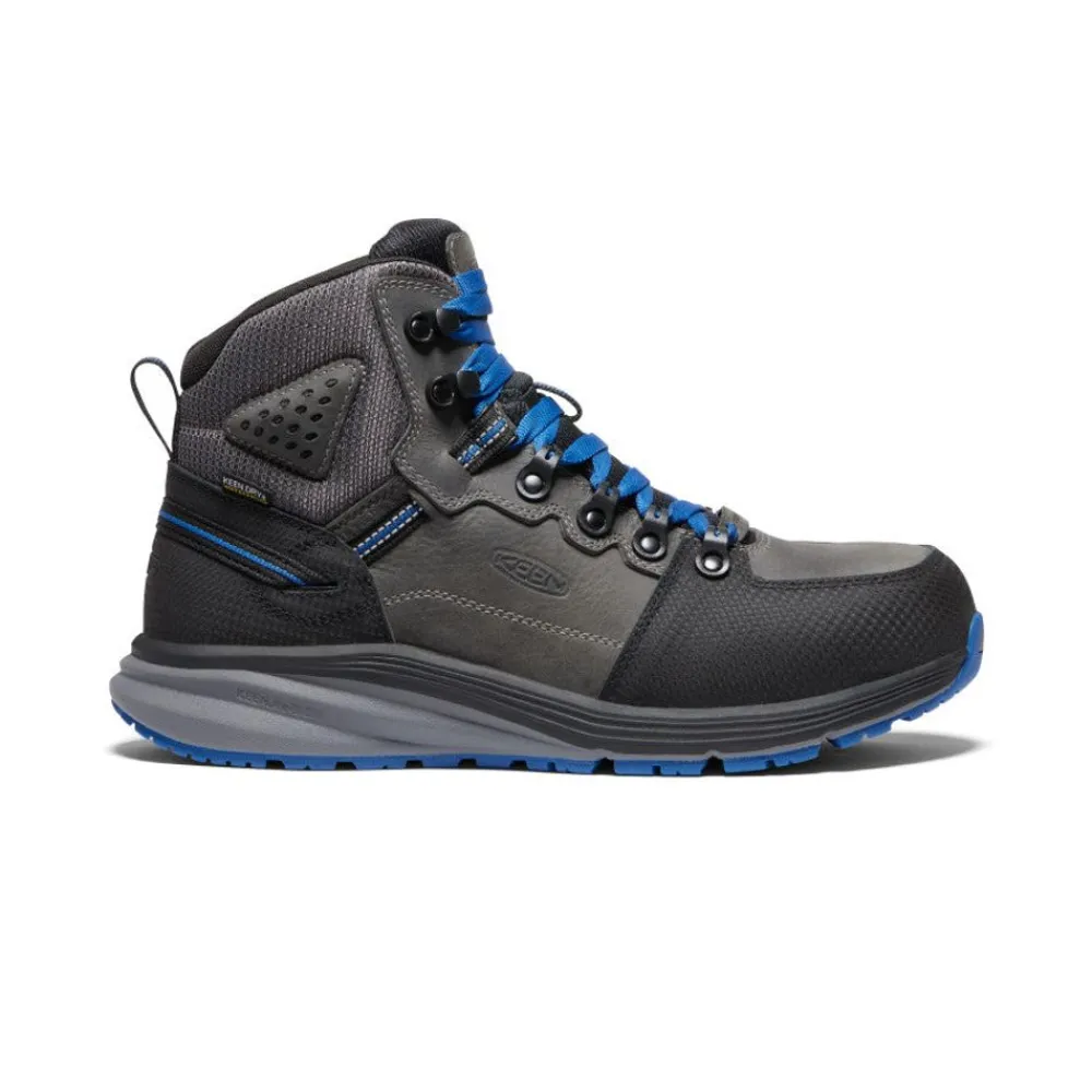 Sale Men'S Red Hook Waterproof Boot (Carbon-Fiber Toe) | Steel Grey/Bright Cobalt Men Work Boots & Shoes