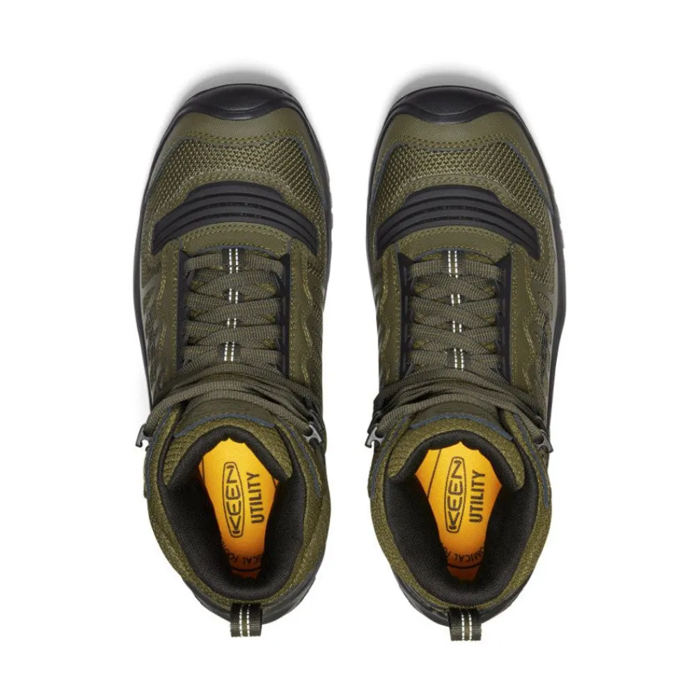 Fashion Men'S Reno Kbf Waterproof Mid (Soft Toe) | Dark Olive/Black Men Work Boots & Shoes