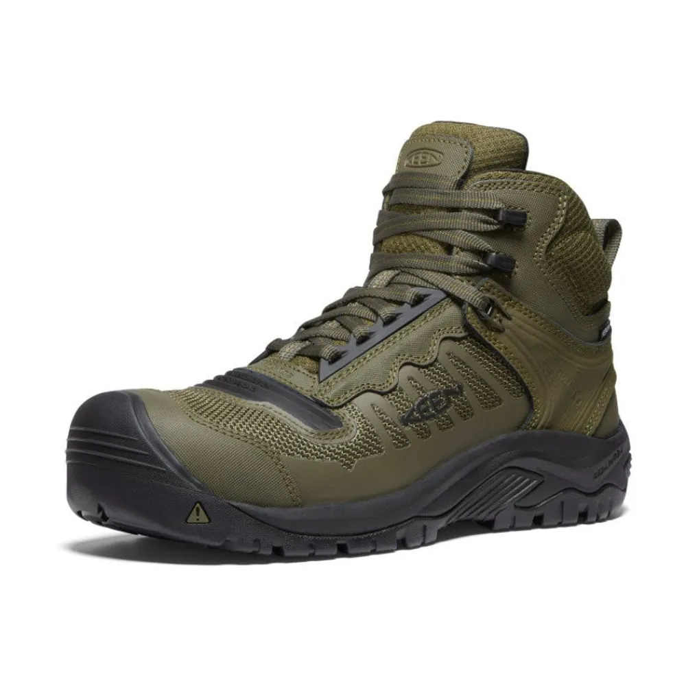 Best Men'S Reno Mid Kbf Waterproof (Carbon-Fiber Toe) | Dark Olive/Black Men Work Boots & Shoes
