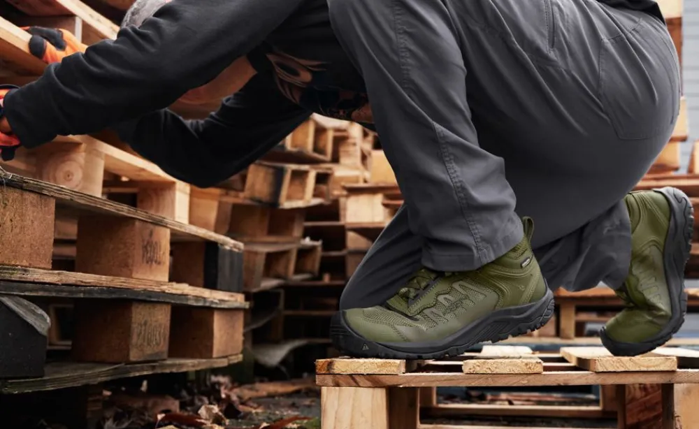 Best Men'S Reno Mid Kbf Waterproof (Carbon-Fiber Toe) | Dark Olive/Black Men Work Boots & Shoes