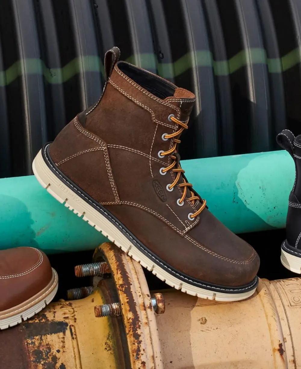 Online Men'S San Jose 6" Boot (Soft Toe) | Coffee Bean/Star White Men Work Boots & Shoes