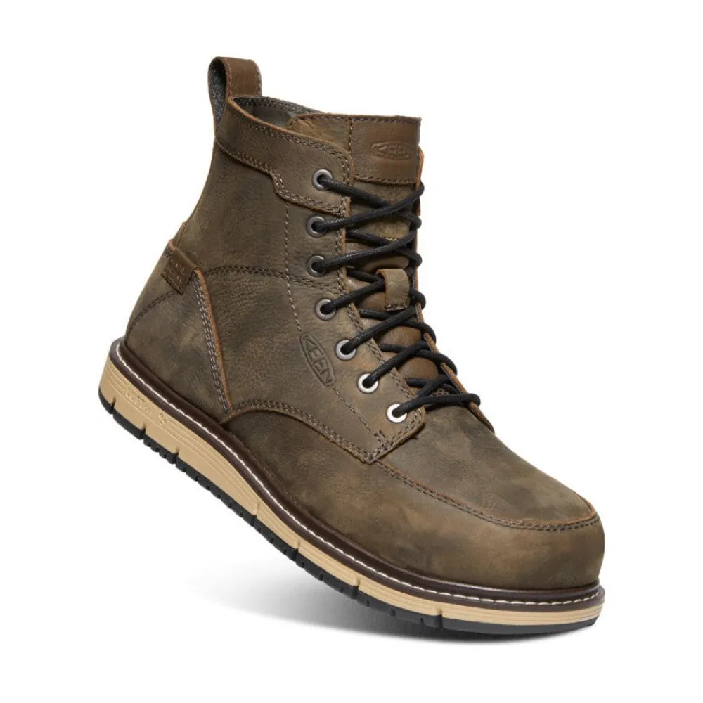 Fashion Men'S San Jose 6" Waterproof Boot (Aluminum Toe) | Cascade Brown/Black Men Work Boots & Shoes