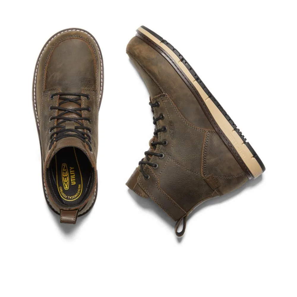 Fashion Men'S San Jose 6" Waterproof Boot (Aluminum Toe) | Cascade Brown/Black Men Work Boots & Shoes