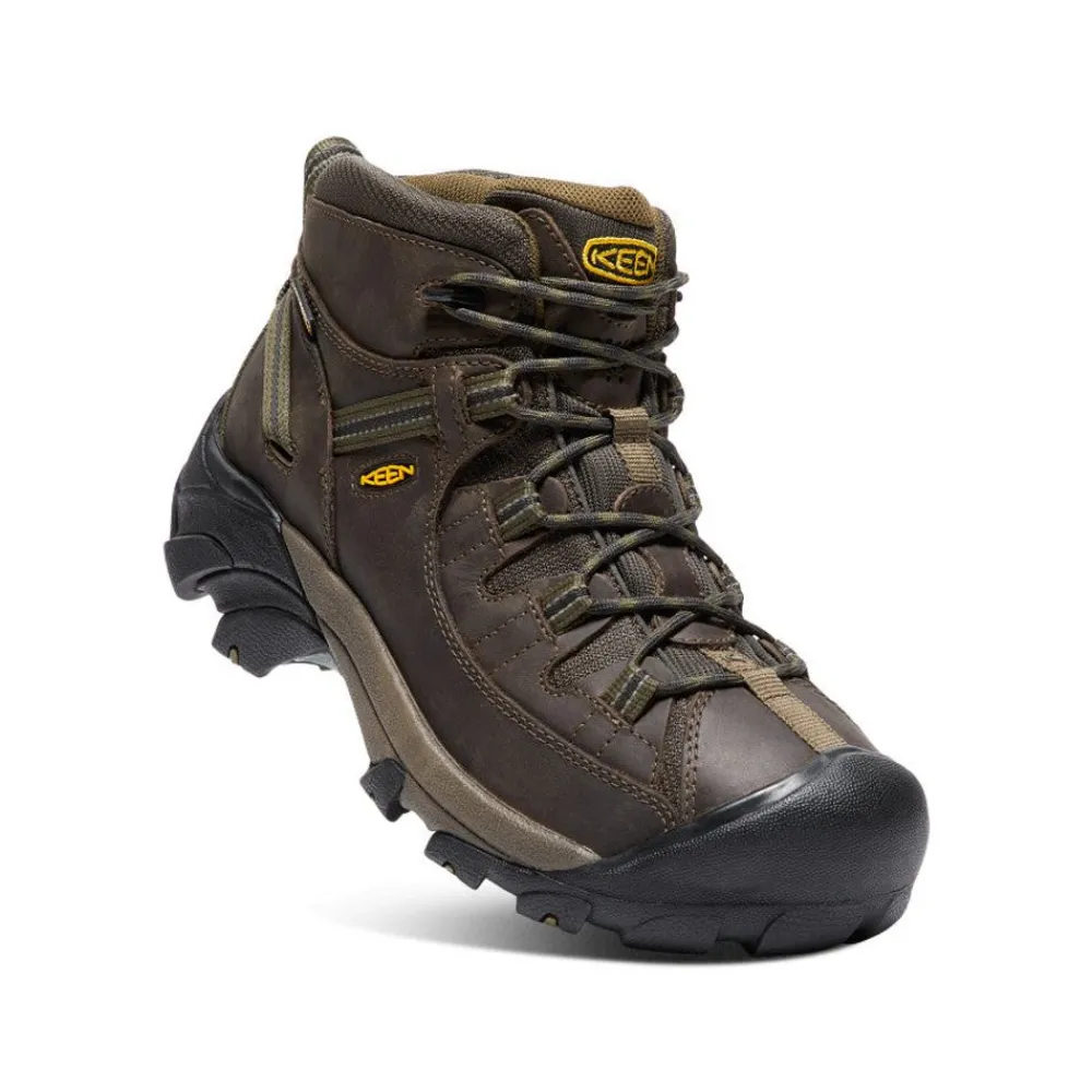Hot Men'S Targhee Ii Waterproof Mid Wide | Canteen/Dark Olive Men Boots