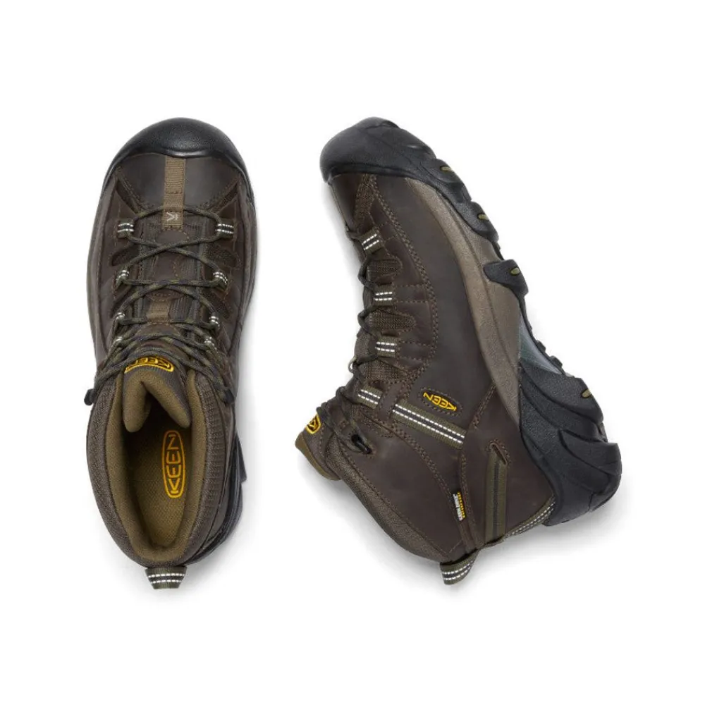 Hot Men'S Targhee Ii Waterproof Mid Wide | Canteen/Dark Olive Men Boots