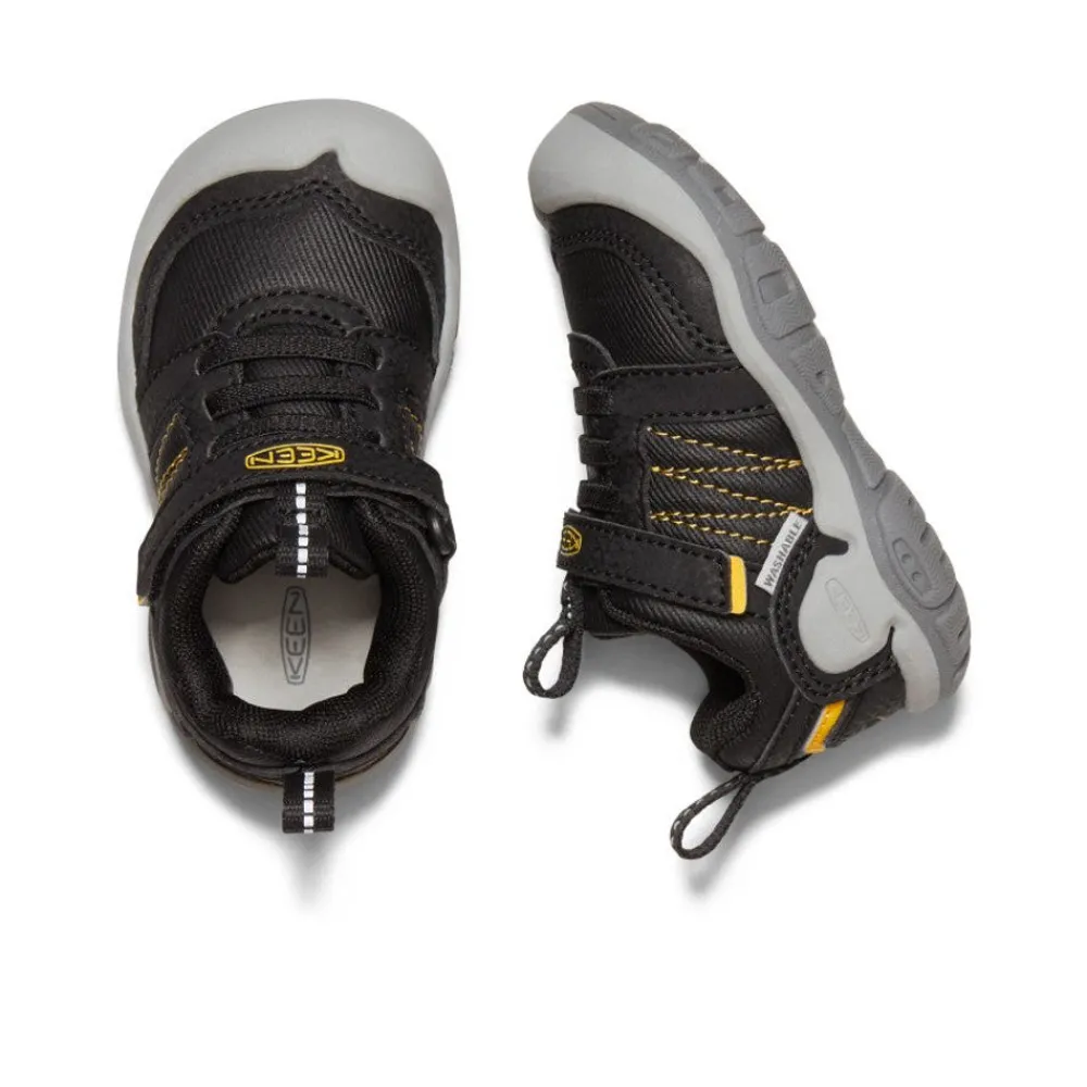 Clearance Toddlers' Knotch Peak Sneaker | Black/ Yellow Kids Shoes