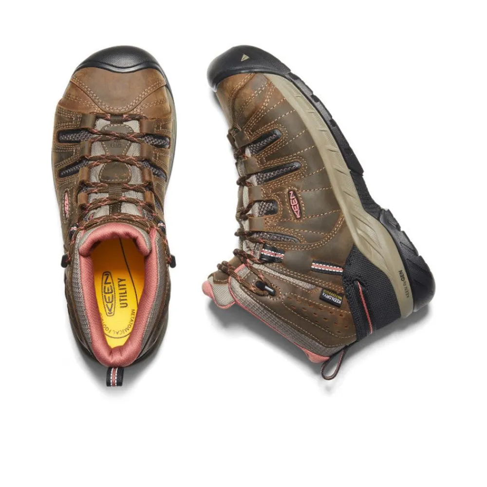 Online Women'S Flint Ii Waterproof Boot (Soft Toe) | Cascade Brown/Brick Dust Women Work Boots & Shoes