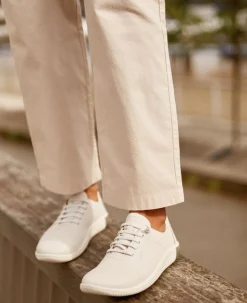 Clearance Women'S Knx Leather Sneaker | Star White/Star White Women Slip-Ons