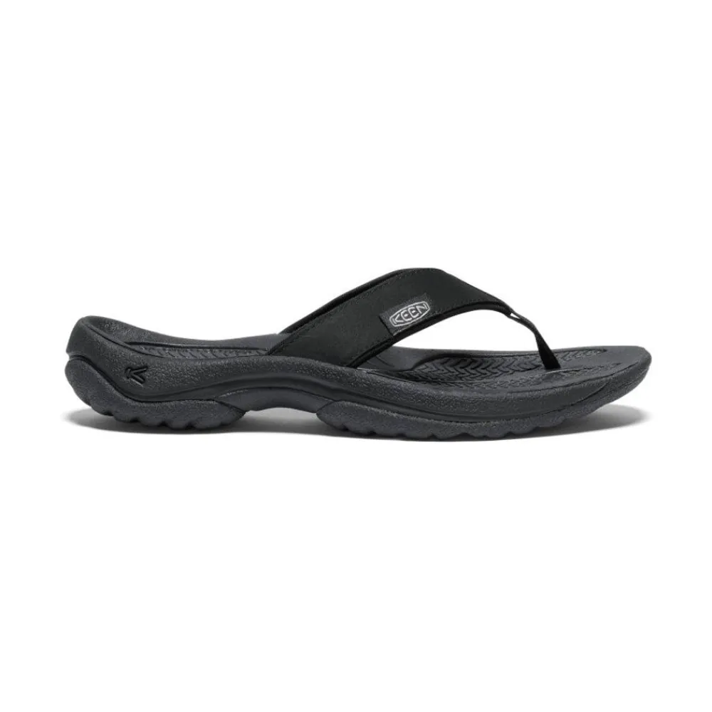 Hot Women'S Kona Leather Flip-Flop | Black/Vapor Women Slip-Ons