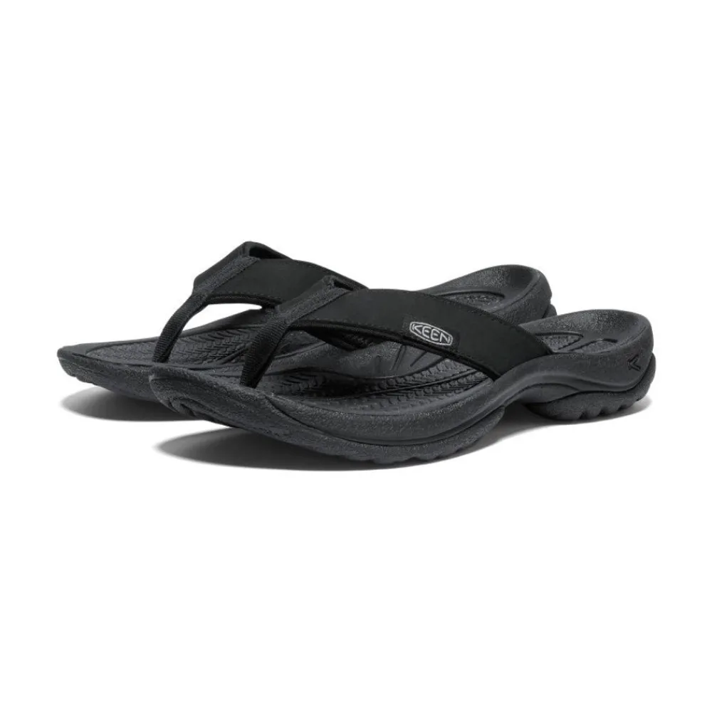 Hot Women'S Kona Leather Flip-Flop | Black/Vapor Women Slip-Ons