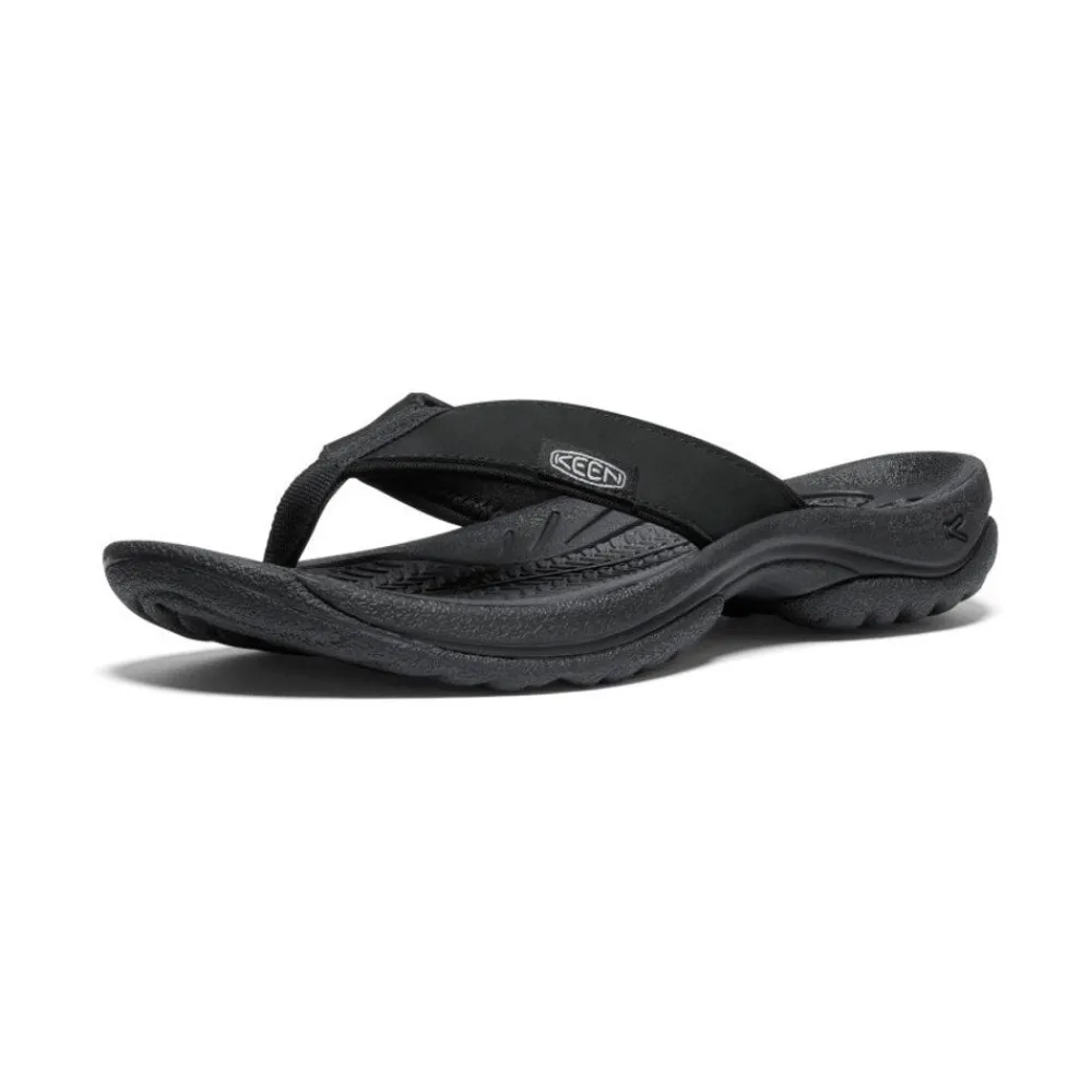 Hot Women'S Kona Leather Flip-Flop | Black/Vapor Women Slip-Ons