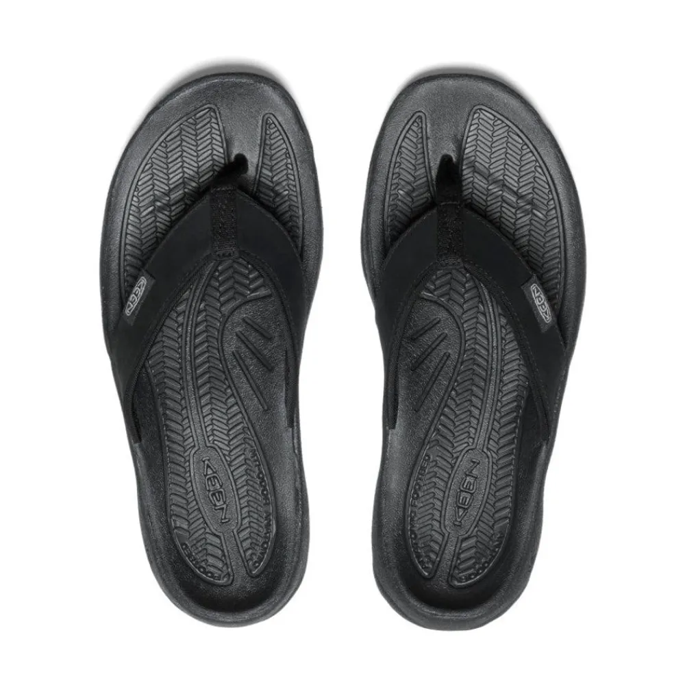 Hot Women'S Kona Leather Flip-Flop | Black/Vapor Women Slip-Ons