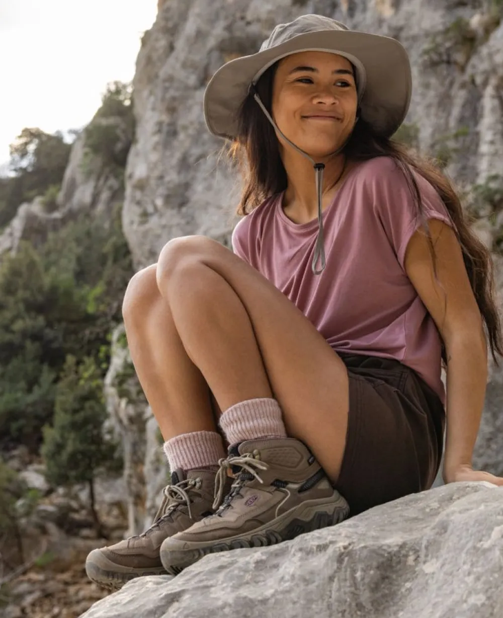 Clearance Women'S Targhee Iv Wide Waterproof Hiking Boot | Brindle/Nostalgia Rose Women Boots