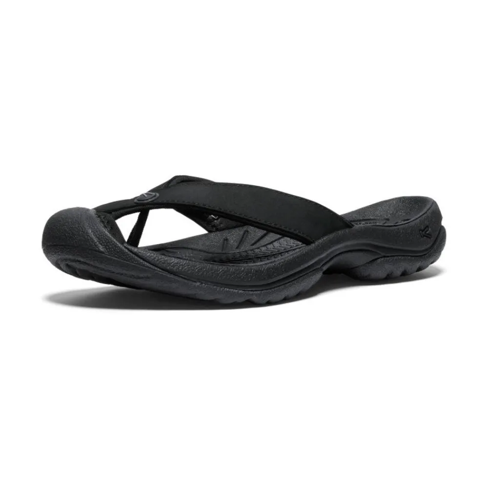Discount Women'S Waimea Leather Flip-Flop | Black/Black Women Slip-Ons